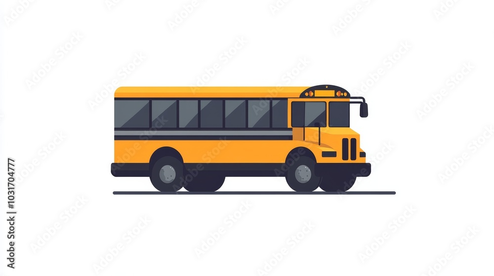 Yellow School Bus Icon Transportation Symbol Flat Design Yellow School Bus Icon Transportation Symbol Flat Design