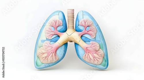 Cross Sectional View of Human Lung Anatomy