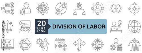 Valokuva Division of labor icon set
