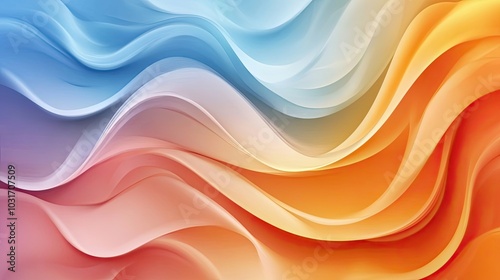 Abstract Swirling Pattern of Blue, Orange, and Red Hues