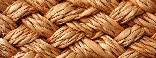 A close-up of woven natural fibers, showcasing intricate braiding and texture.