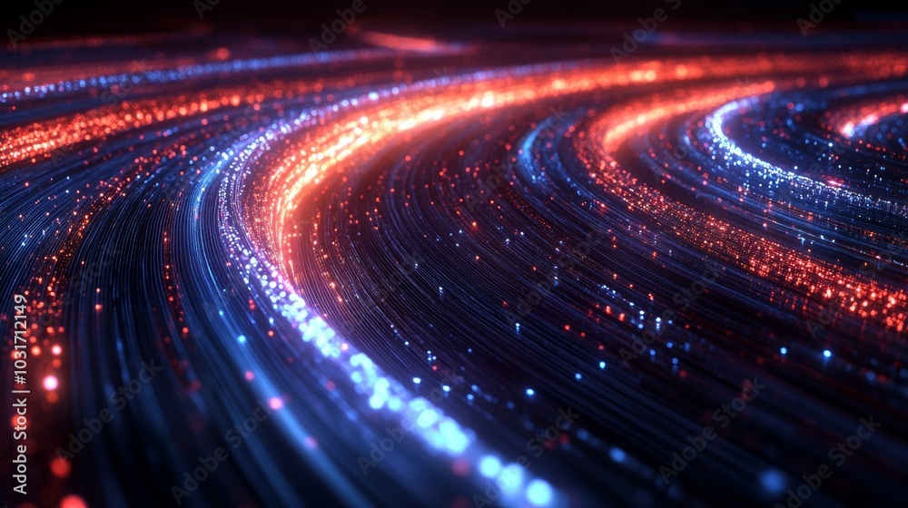 Abstract Blue and Red Glowing Lines Background