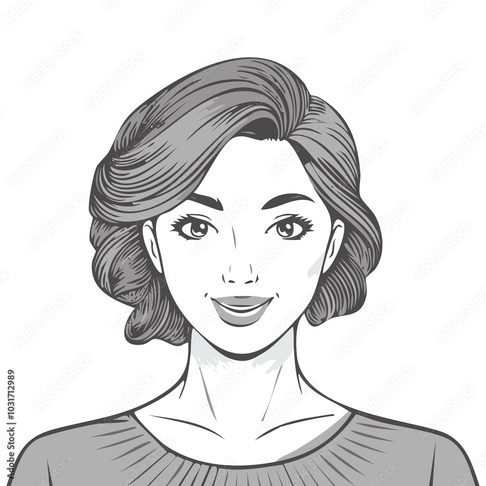 Woman portrait, radiant and beautiful female illustration. Woman portrait, radiant and beautiful female illustration.