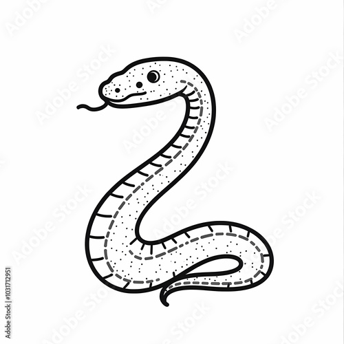 Minimalist line art icon snake 