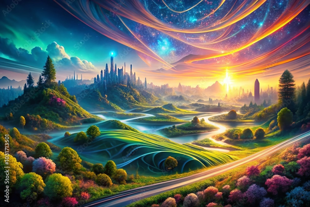 Fototapeta premium Time Span Generative AI: Exploring the Future of Digital Creativity and Innovation