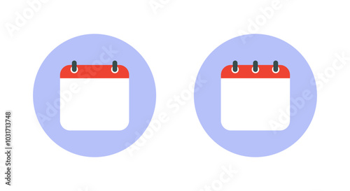 Blank calendar icon in flat design. Date, event sign symbol