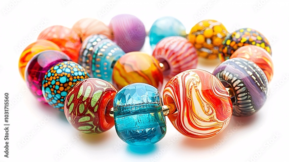 Vibrant resin bead jewelry highlights intricate textures and patterns, adding a stylish touch to any ensemble against a pristine backdrop. Vibrant resin bead jewelry highlights intricate textures and patterns, adding a stylish touch to any ensemble against a pristine backdrop.