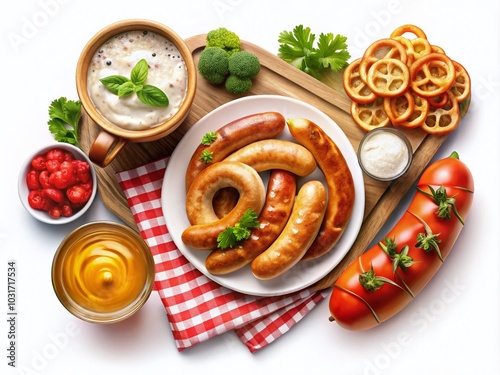 Wallpaper Mural Traditional German Food Vector Illustration Set Featuring Sausages, Bavarian Snacks, and Beer for Dinner or Lunch on Torontodigital.ca