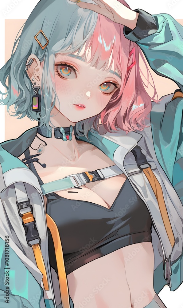 _a_cute_girl_colorful_hair_magic_magic_and_cyber_flat,a_cartoon_illustration_of_a_girl_dressed_in_jeans,generation AI _a_cute_girl_colorful_hair_magic_magic_and_cyber_flat,a_cartoon_illustration_of_a_girl_dressed_in_jeans,generation AI