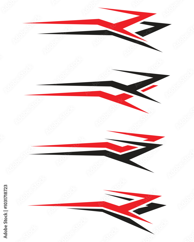 Set of abstract geometric sharp lines car wrap vinyl stickers Set of abstract geometric sharp lines car wrap vinyl stickers