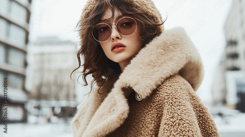Cozy Hooded Faux Fur Coat with Buttons