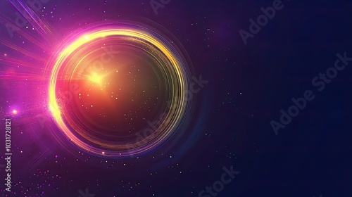 Abstract Cosmic Glow with a Golden Ring