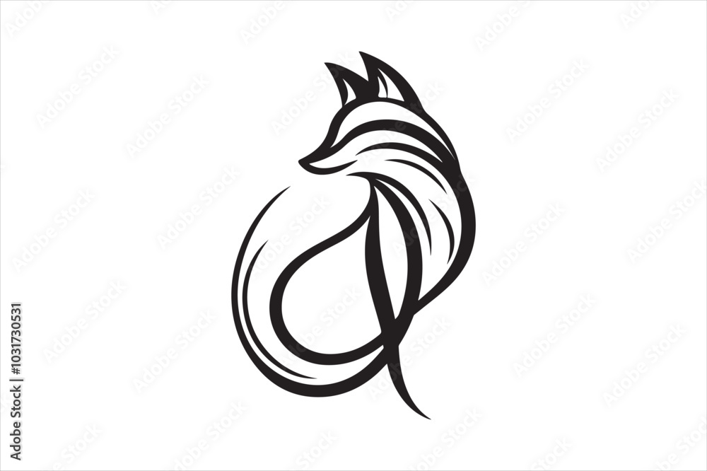 Minimalist Sleek and Simple Fox Head Illustration Logo Design 30.eps