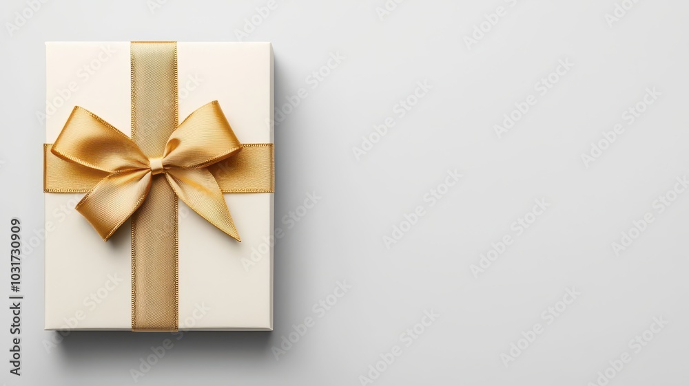 Elegant gift box with a luxurious gold ribbon, perfect for adding your personalized message or text. Elegant gift box with a luxurious gold ribbon, perfect for adding your personalized message or text.