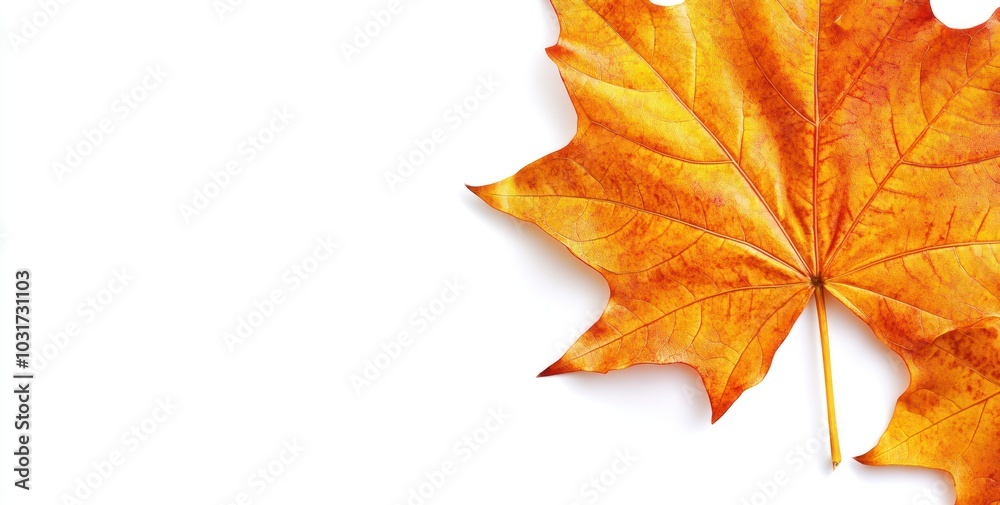 A vibrant orange maple leaf against a white background, symbolizing autumn. A vibrant orange maple leaf against a white background, symbolizing autumn.