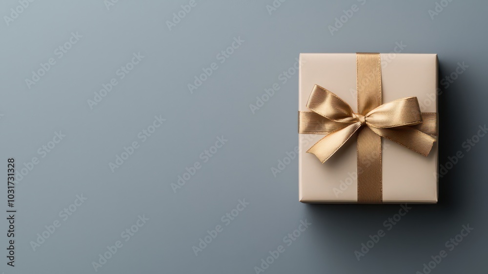 Elegant gift box with a luxurious gold ribbon, perfect for adding your personalized message or text. Elegant gift box with a luxurious gold ribbon, perfect for adding your personalized message or text.