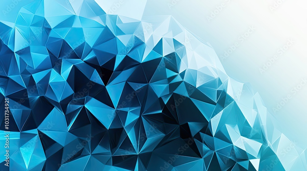 Fototapeta premium Abstract Geometric Blue and White Polygonal Pattern