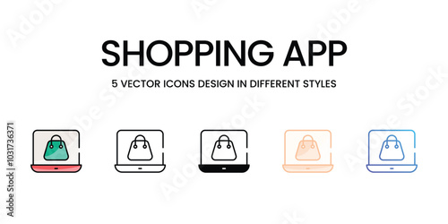 Shopping App vector icons set ready to use wed and mobile apps.