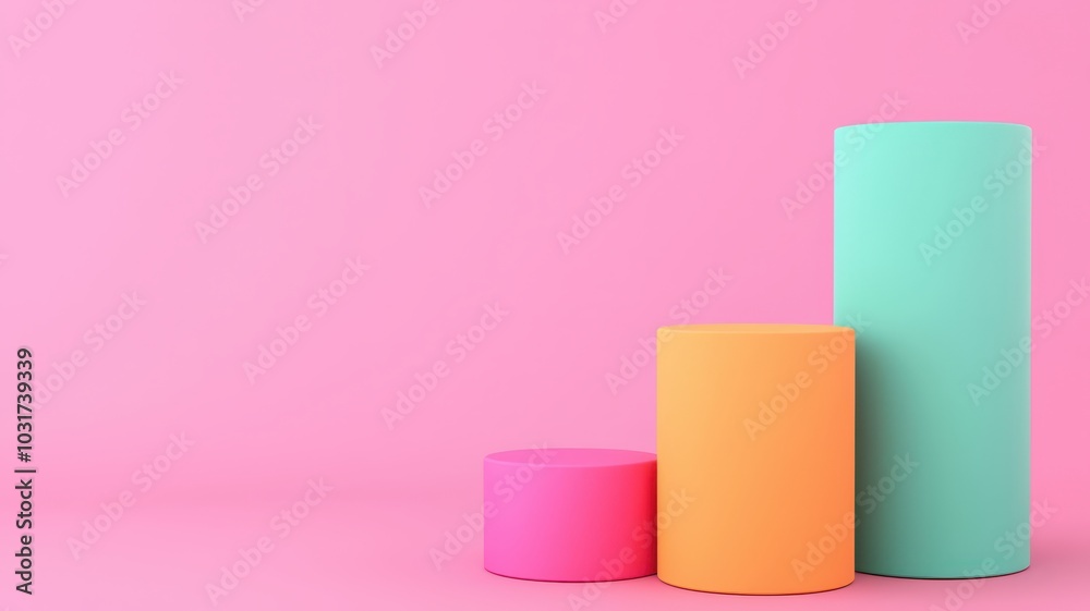 3D Illustration of a Financial Portfolio with Charts and Blank Space for Text Details 3D Illustration of a Financial Portfolio with Charts and Blank Space for Text Details