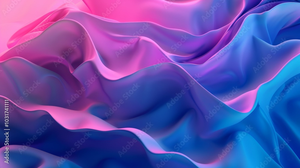 Fototapeta premium Vibrant Silk Fabrics in Blue and Pink Hues