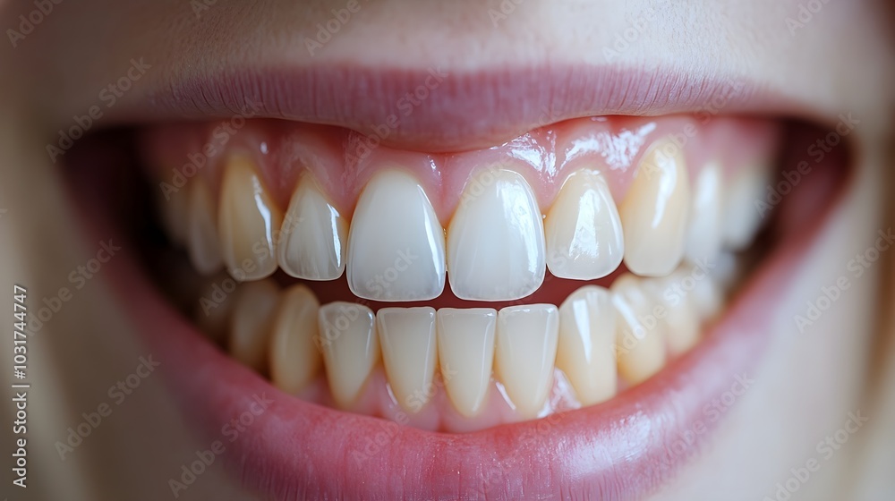Obraz premium Document the results of at-home teeth whitening kits, with before-and-after images that illustrate the change in tooth color