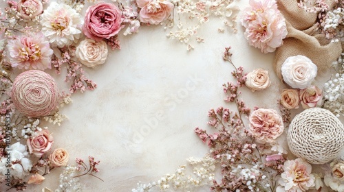 Wallpaper Mural A floral arrangement featuring various pink and white flowers, creating a soft, decorative backdrop. Torontodigital.ca