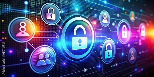 User Profile Login Icons: Night Photography with Gradient Colors for Authentication and Access Symbols