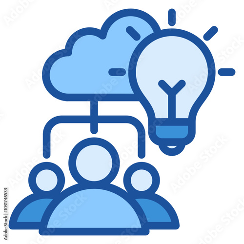 Brainstorming Blue Icon