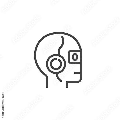 Robot Face line icon