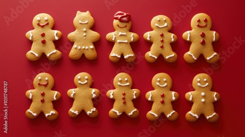 Set watercolor elements with Gingerbread cookies,Cute christmas gingerbread man and girl,New Year,menu,season greeting,xmas,sweet homemade biscuits in the form of different characters,holiday items.