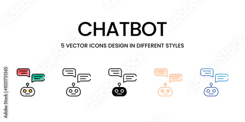 Chatbot vector icons set ready to use wed and mobile apps.