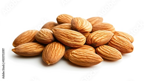 almonds on white background. Isolated. 