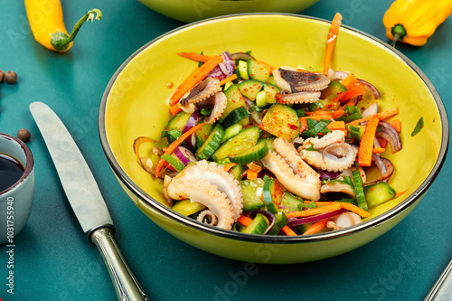 Salad with squid.