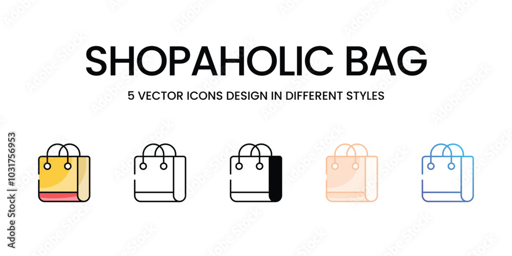 Shopaholic Bag vector icons set ready to use wed and mobile apps. Shopaholic Bag vector icons set ready to use wed and mobile apps.