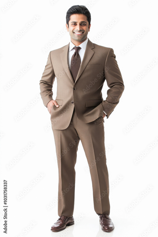 young indian businessman standing on white background young indian businessman standing on white background