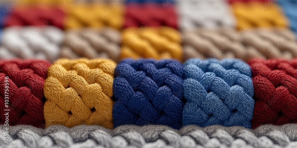 Fototapeta premium Abstract Colorful Braided Texture Background Macro Photography