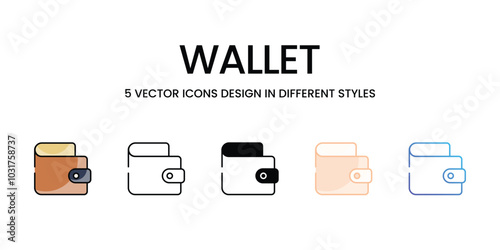 Wallet vector icons set ready to use wed and mobile apps.