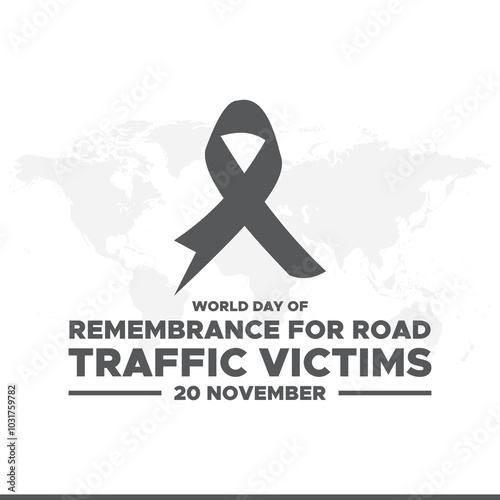 World Day of Remembrance for Road Traffic Victims, 20th November. greeting card, banner, post design.