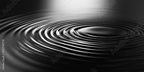 Minimalistic ripple effect abstract black and white design