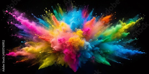 Vibrant Color Powder Explosion Animation in 4K HDR for Dynamic Visual Impact