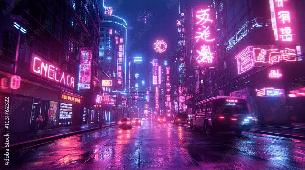Neon Night Cityscape Neon Night Cityscape