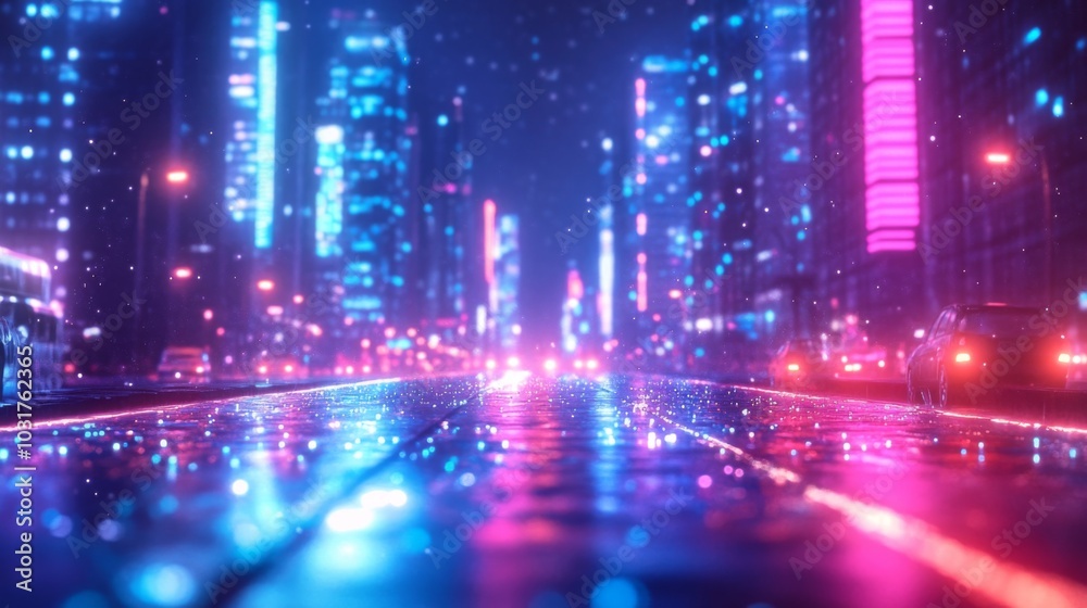 Neon Cityscape at Night Neon Cityscape at Night