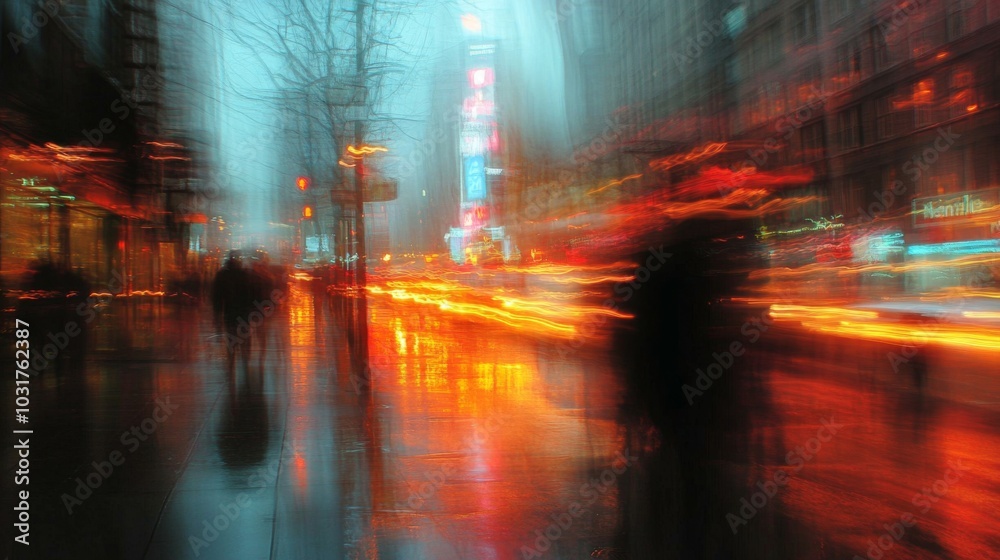 Blurred City Nightscape Blurred City Nightscape