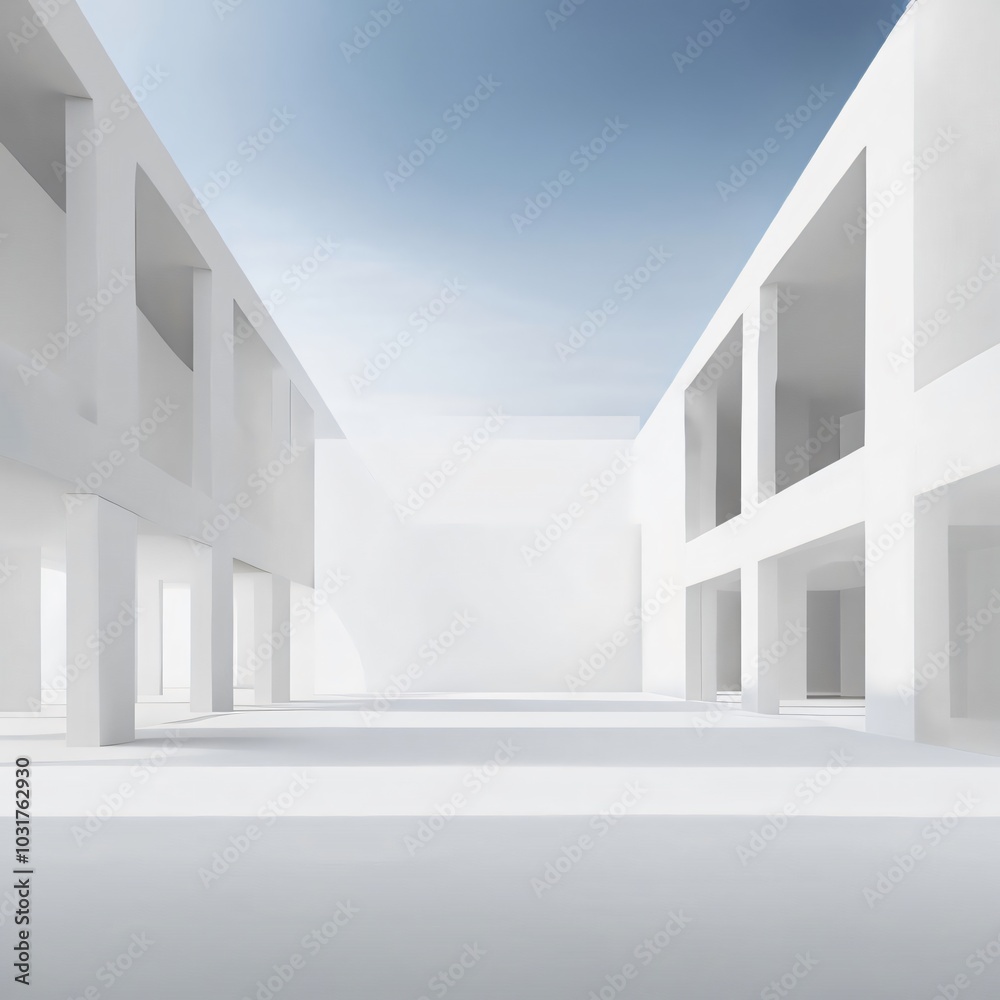 Fototapeta premium white minimal architecture building background 