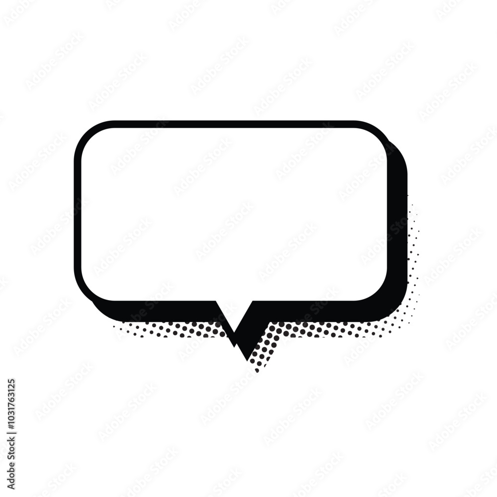 Retro empty halftone comic speech bubble template isolated on white background. Vector design. Retro empty halftone comic speech bubble template isolated on white background. Vector design.