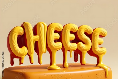 A text effect with liquit cheese font