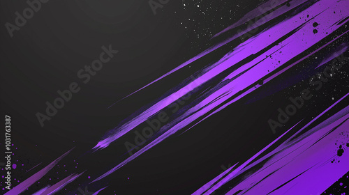 A dynamic abstract black and yellow background with brush strokes. AI generation.