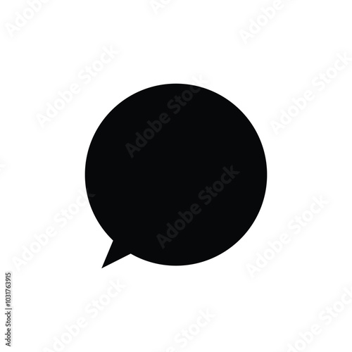 Empty comic black speech bubble template isolated on white background. Vector design.