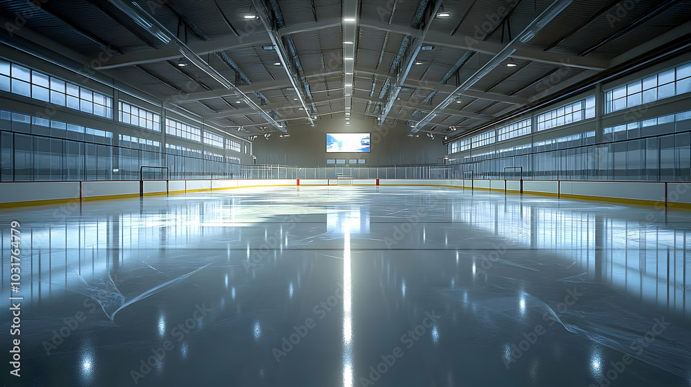 Fototapeta premium Empty Ice Hockey Rink.