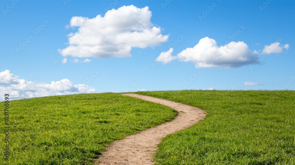 A serene dirt path winds through a vibrant meadow under an expansive sky, perfect for adding your custom text. A serene dirt path winds through a vibrant meadow under an expansive sky, perfect for adding your custom text.